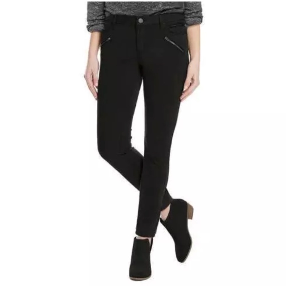 Kenneth Cole Skinny Moto Brushed Sateen Pants 4